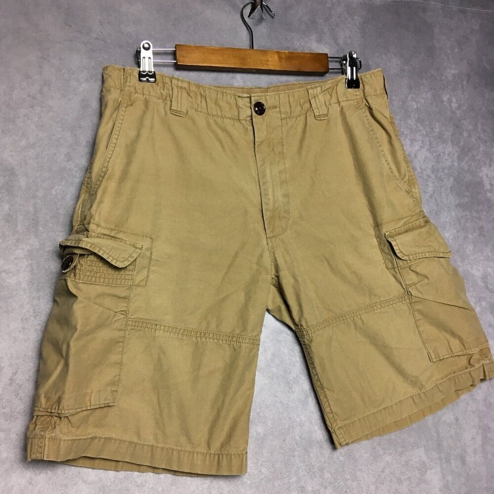 Polo Men Cargo Shorts size 32 33 Lightweight Brown Cotton Zipper Fly Classic Fit